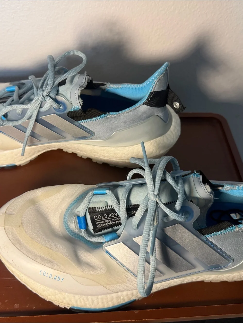 Adidas men’s 10.5  Blue and White Cold.RDY Running Shoes